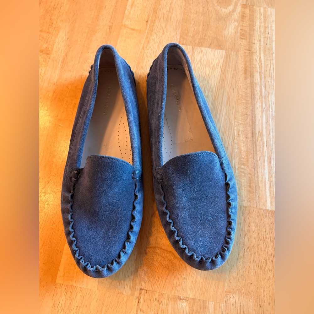 Cole Haan Suede Women’s Driving Loafers Flats Blue Suede 9